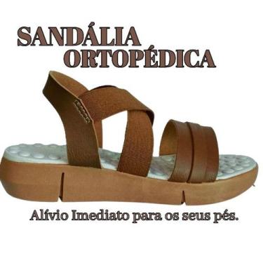 Imagem de Sandália Feminina Deidara Ortopédica Ultra Confortável Para Esporão e 