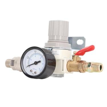 Imagem de aqxreight Regulador de Pressão do Compressor de Ar Regulador de Pressão de Ar NPT de 1/4 Polegada Com Medidor de 0?1MPa para Ferramenta Pneumática, Permitindo Obter Desempenho de Gás Em Sua de Gás