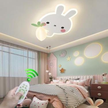 Imagem de Luminária de teto em formato de flor para quarto infantil, com LED, dimerizável e com controle remoto, ideal para quartos de meninos e meninas, salas de estar e iluminação de teto em acrílic