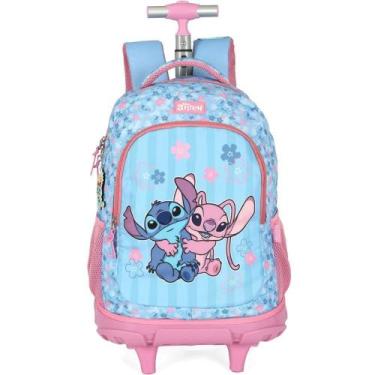 Imagem de Mochila com Rodinha STITCH Rosa G - TK Shopping