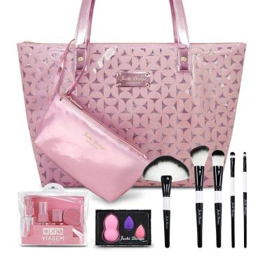 Imagem de Kit Bolsa 3pcs, Pincel Profissional 3pcs, Pincel Esponja Rosa