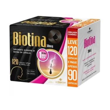 Imagem de Suplemento Alimentar Biotina 30Mcg 120Cps - La San Day