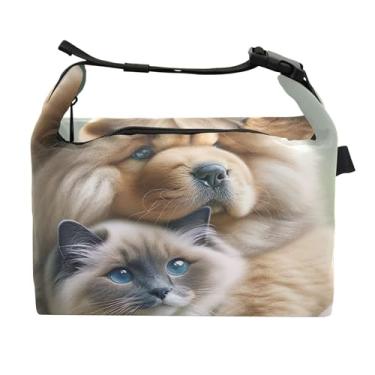 Imagem de TSENQUE Lancheira personalizada Chow Chow para cachorro fofo Ragdoll Cat para mulheres, lancheira com estampa de animal para trabalho, bolsa térmica para alimentos macios para adultos