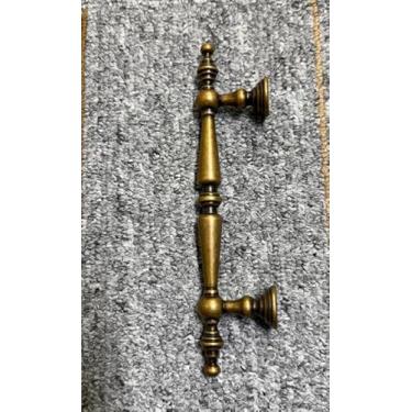 Imagem de JUXYES Pacote com 5 puxadores de armário de liga de zinco de latão antigo - puxador de gaveta vintage central com orifício de 3,75" (96 mm) - Puxadores decorativos retrô de bronze para armário de