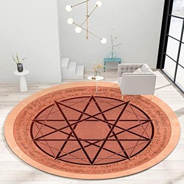 Imagem de Tapete redondo redondo, tapete de banheiro macio de arte moderna, tapete antiderrapante fofo para entrada, sala de estar, quarto, quarto de crianças, H, diâmetro 160 cm