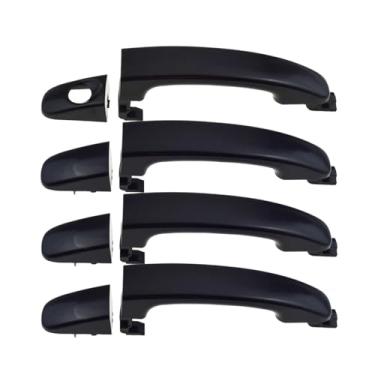 Imagem de Maçaneta externa da porta dianteira traseira lh rh 4 peças cromada/preta compatível com ford ranger/everest t6 t7 2012-2020/mazda bt50 2012-2020(Black 4PCS)