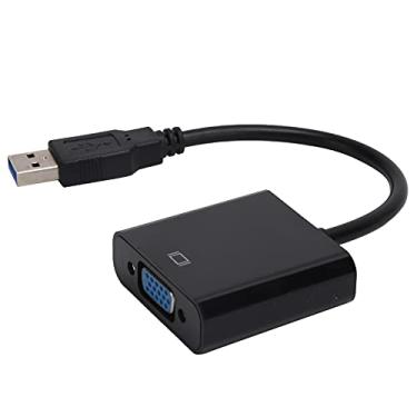 Imagem de Generic Cabo Adaptador USB3.0 para VGA de Alta Resolução de 5 Gbps para Vários Monitores, Laptops PC, Tamanho Compacto (Preto)