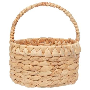 Imagem de Boston International Cesta de presente com alça — Decoração de casa de páscoa de jacinto de água, 18 x 21 cm, redonda