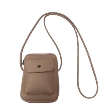 Imagem de YONBEN Bolsa tiracolo de nylon para celular, acessório elegante com alça ajustável, Pu/Charming