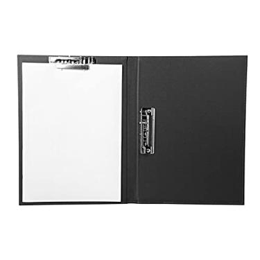 Imagem de Pranchetas 5 pacotes A4 e capa tamanho carta com clipe de metal duplo pasta de classificação de dados bloco de gravação de reunião prancheta de couro para enfermeiros, estudantes, escritório (cor