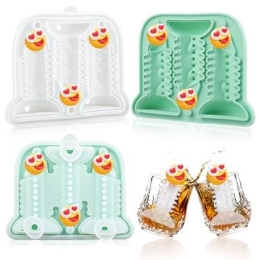 Imagem de Hoolerry Bandeja de molde de cubo de gelo, brincadeiras, formas engraçadas, máquina de bola de gelo de silicone com tampa para coquetéis de uísque, suco, bebidas, acessórios de artesanato, presentes