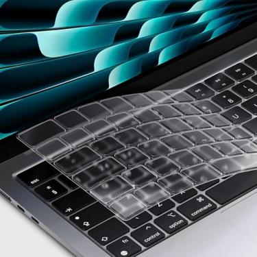 Imagem de 2 peças de capa de teclado premium, protetor ultrafino, compatível com MacBook Pro 35.6 cm M5 e 35.6 cm/40.6 cm M4/M3/M2/M1 Pro/Max Chip; MacBook Air 38.1 cm/34.5 cm M4/M3/M2 Chip, 2025-2021 EU