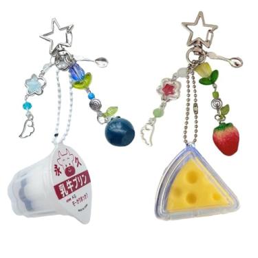 Imagem de Mamarmot Pacote com 2 pulseiras de celular anime chaveiro Goj Geto figura Y2k corrente de telefone frisada estrela peixe da sorte chaveiro pingente, Small, Acrílico, Sem Pedra Preciosa