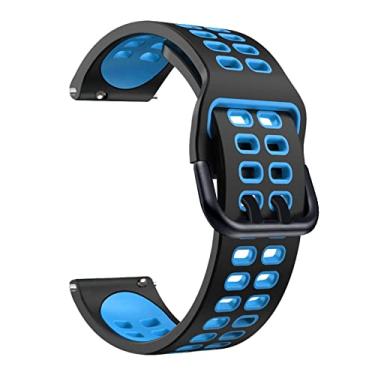 Imagem de BKUANE Pulseiras de silicone Pulseira de relógio para TicWatch Pro 3 Ultra/LTE/2021 GPS S2 E2 GTX Pulseiras de substituição 20 22mm Pulseira (Cor: Preto Azul, Tamanho: Para TicWatch E)