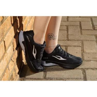 Imagem de Tênis LigShoes Action Academia Caminhada Dia a Dia Com Cadarço, Preto,