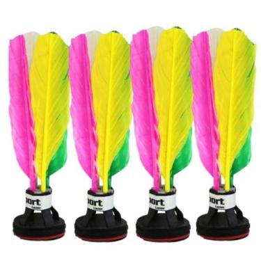 Imagem de 4 Peteca Profissional Colorida Brincadeira Esporte Diversão - Peteca S