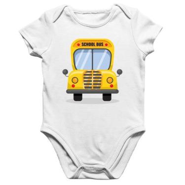 Imagem de Body Bebê Algodão Ônibus Escolar - Foca na Moda, Branco, G
