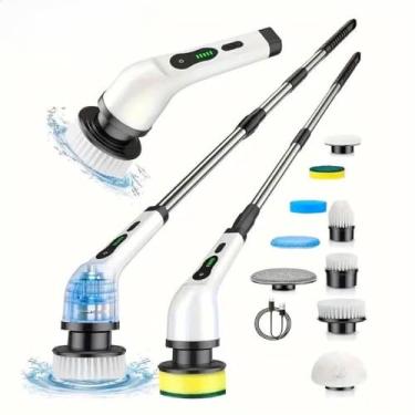 Imagem de Escova De Limpeza Ajustável Janela Banheiro e Cozinha Ferramenta 7 em 1/9 em 1 Recarregável