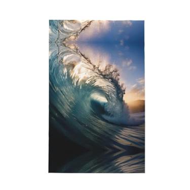 Imagem de XLLingL Lindas toalhas de cozinha com estampa de ondas do oceano, panos de prato de microfibra, para decoração e limpeza de cozinha - 1 peça