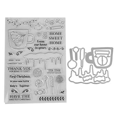 Imagem de Carimbo transparente DIY para fazer cartões em relevo Conjunto de molde de faca de borracha de silicone transparente para scrapbooking Álbuns de fotos Diários Cartões de