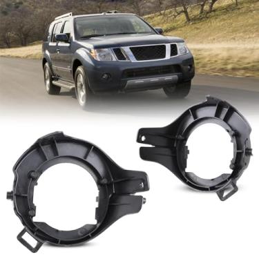 Imagem de AUTOWIKI Capas de faróis de neblina para Nissan Frontier 2005-2009, Nissan Pathfinder 2005-2012 (com amortecedor pintado) Substituição do bisel de faróis de neblina OEM para Nissan Frontier 05-09, 1