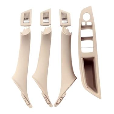 Imagem de Lhd Rhd Bege Preto Marrom Ostra Interior Do Carro Apoio De Braço Da Porta Dentro Puxar Conjunto Compatível Com Bmw Série 5 F10 F11 523i 525i 528i 530i(RHD Oyster)