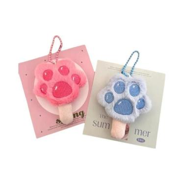 Imagem de Pingente De Chaveiro De Gatinho Cartoon Fofo Em Forma De Picolé 1/2 Pe