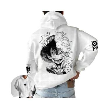Imagem de Moletom Com Capuz Luffy One Piece Joker Casual Solto Outono Inverno - 