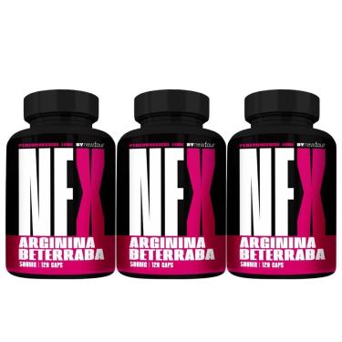 Imagem de Kit 3x Arginina + Beterraba 500mg 120 caps New Four-Unissex