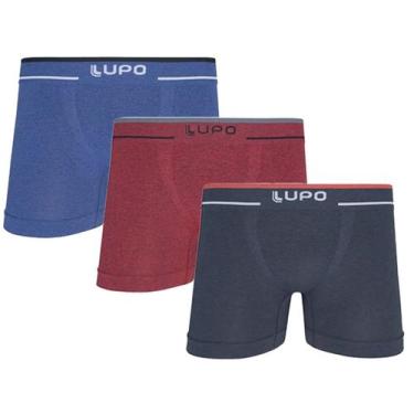 Imagem de Kit 3 Cuecas Boxer Lupo Microfibra Sem Costura - Toque Suave e Tecnolo