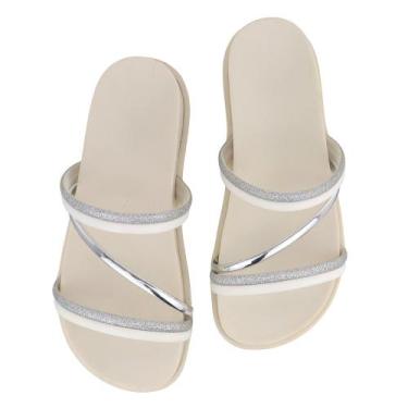 Imagem de Sandalia papete branca com prata - ISA RIBEIIRO, 39
