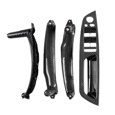 Imagem de Maçaneta interna da porta do carro, compatível com bmw x5, x5, e70, e71, e72, fibra de carbono, lhd, rhd, painel interno, capa de guarnição, 7 opções de cores(Carbon Fiber RHD)