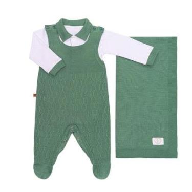 Imagem de Saída de Maternidade Bebê Menina em Tricot Verde Fofinho-Feminino