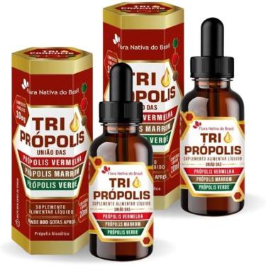 Imagem de Kit 2x Tri Própolis (Verde, Vermelha e Marrom) Em Gotas 20ml Flora Nativa-Unissex