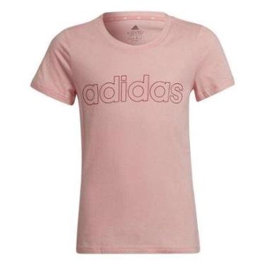 Imagem de CAMISETA ADIDAS JUVENIL ESSENTIALS LOGO LINEAR HE1965 - ROSA CLARO/BORDO 11/12A-Feminino
