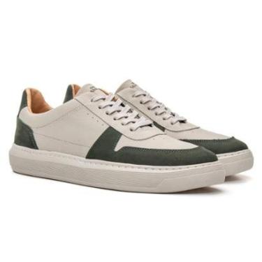 Imagem de Sapatenis Masculino Oslo Floater Off White Nobuck Verde Militar Samello-Masculino