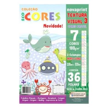Imagem de Papel Ecocores Textura 3 Com 7 Cores A4+ 23x32cm 36 Fls - Nova Print