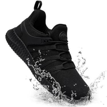 Imagem de Taquco Tênis feminino antiderrapante para trabalho resistente à água confortável preto antiderrapante respirável leve tênis de caminhada Zapatos antiderrapante para mulheres, preto, Floresta noturna