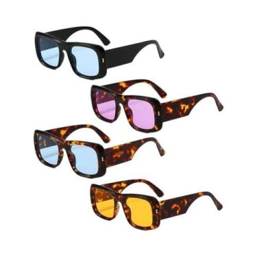 Imagem de Óculos De Sol Vintage Quadrados Com Armação Grande Em Cores Candy Para