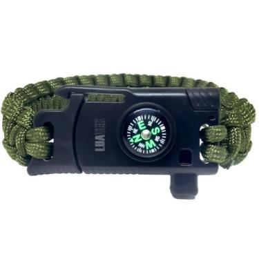 Imagem de Pulseira Paracord Original Bússola Apito Lâmina Pederneira - Luatek