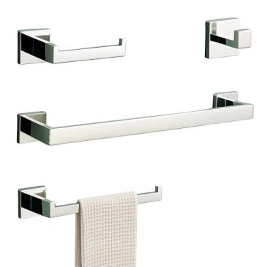 Imagem de Kit acessórios banheiro 4 peças inox cromado toalheiro