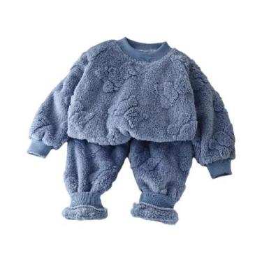 Imagem de Conjunto De Pijamas De Flanela Para Meninos E Meninas, Quente E Espess