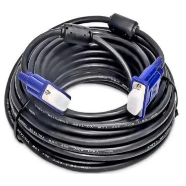 Imagem de Cabo Para Monitor e Projetor VGA DB15 Com Filtro 5 Metros Preto