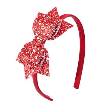 Imagem de Amybasic Faixa de cabeça para meninas com glitter, acessório de cabelo de borboleta com lantejoulas brilhantes para crianças, linda faixa de cabeça infantil para Natal, Halloween, festas de