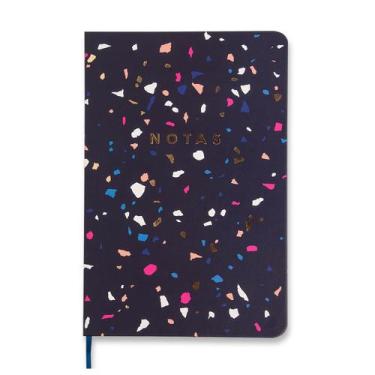 Imagem de Caderneta Cicero Leve Terrazzo Sem Pauta 14X21 Marinho