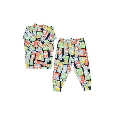 Imagem de Conjunto malha termica Menino,menina manga longa, pijama roupa infantil em soft Petenatti, ideal para o inverno, confortável e aconchegante, TAM. 00 ao 08