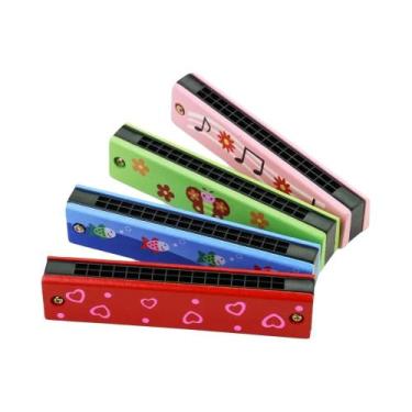 Imagem de Harmônica De Madeira Infantil Montessori: Brinquedo Musical Educaciona