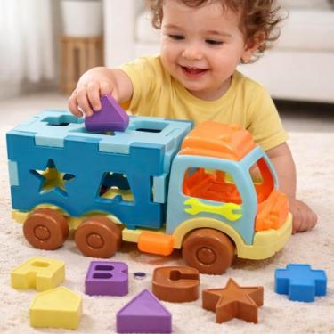 Imagem de Carrinho Educativo Didático Encaixe Formas Geométricas - Mili Multicoi