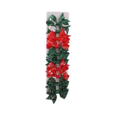Imagem de Presilhas De Cabelo Com Estampa De Papai Noel Para Meninas, 10 Peças, 