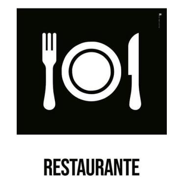 Imagem de Kit 5 Placa Acm Desenho Restaurante 18X23 - Sinalizo